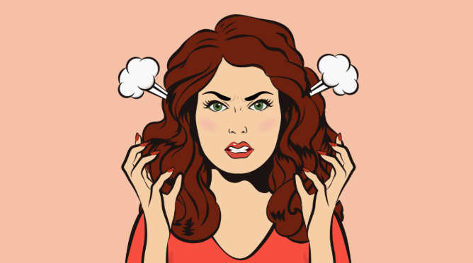 The image depicts an animated woman with steam coming out of her ears, visually representing frustration or anger. This illustration underscores the concept that "Anger is the Primary Emotion Connected to Conflict," highlighting the intense emotion evident in her expression.